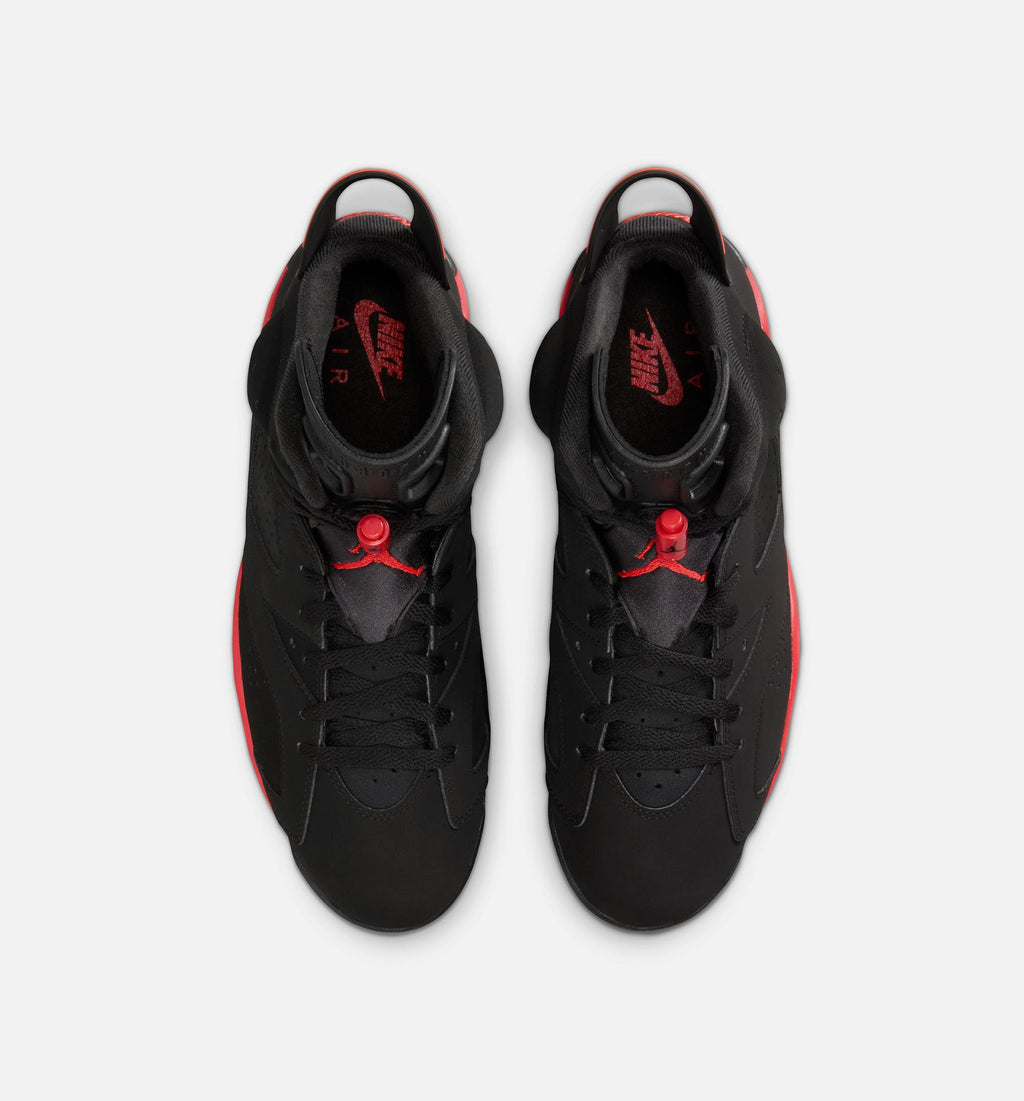 Air Jordan 6 Retro 红外线销售员男款休闲鞋 - 黑/淡绯红