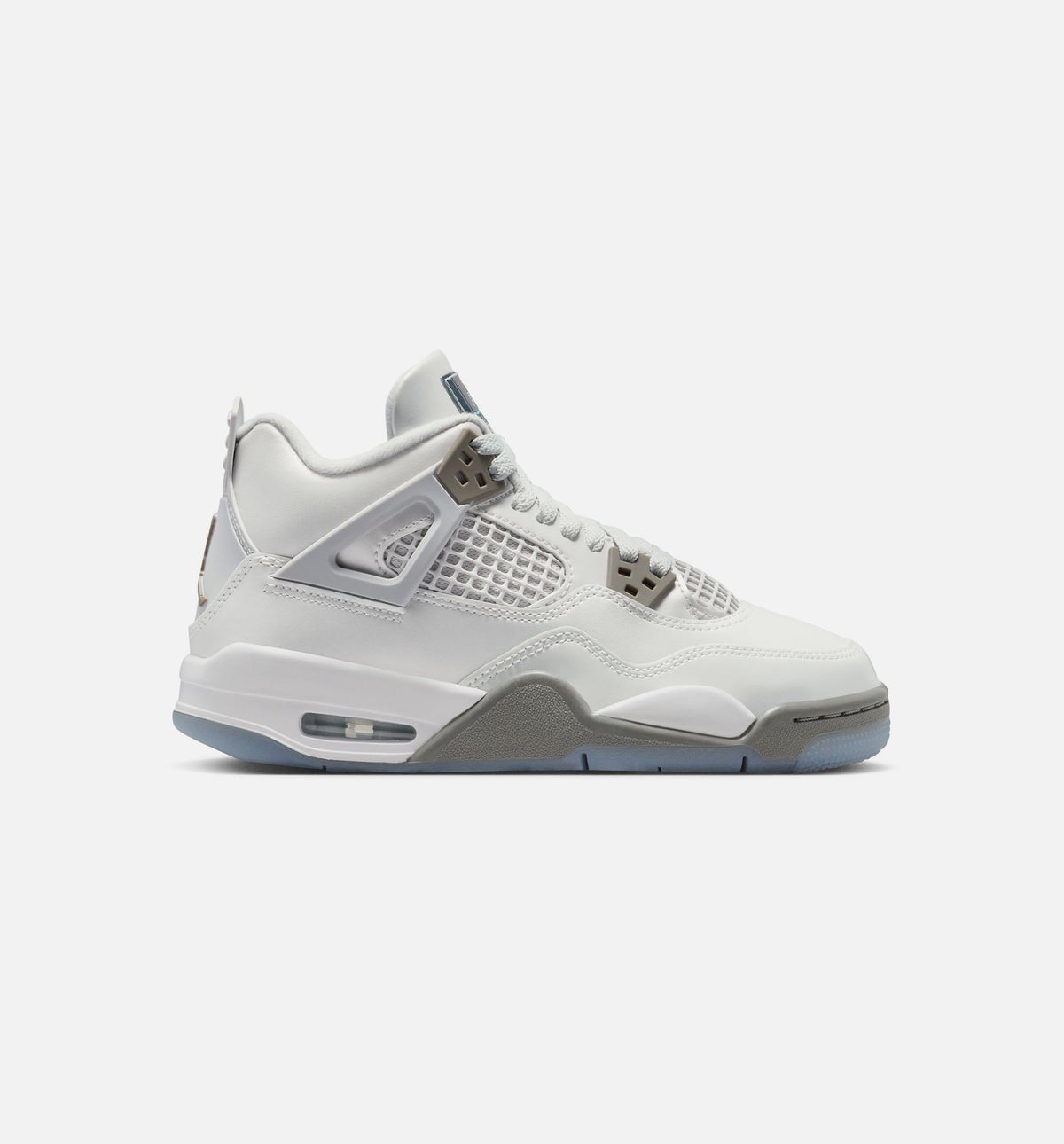 Air Jordan 4 Retro 冰蓝大童款休闲鞋 - 光子灰/冰蓝/平坦钞/白/蓝色山谷