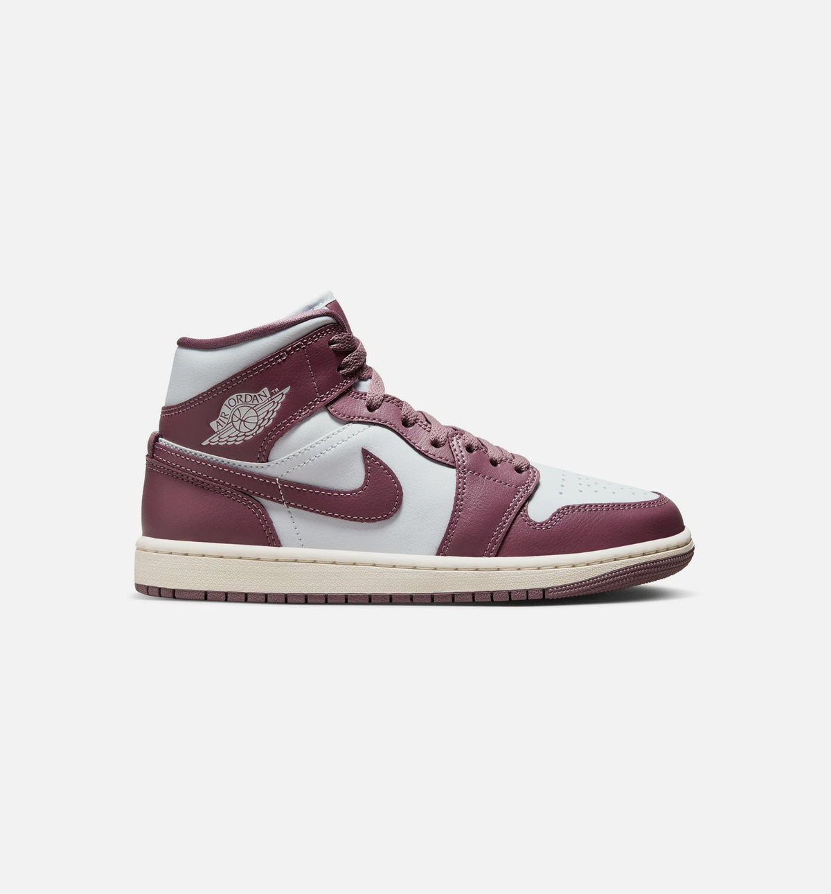 Air Jordan 1 Mid Sky J Mauve 女款休闲鞋 - 纯铂金/天空紫红/帆布白