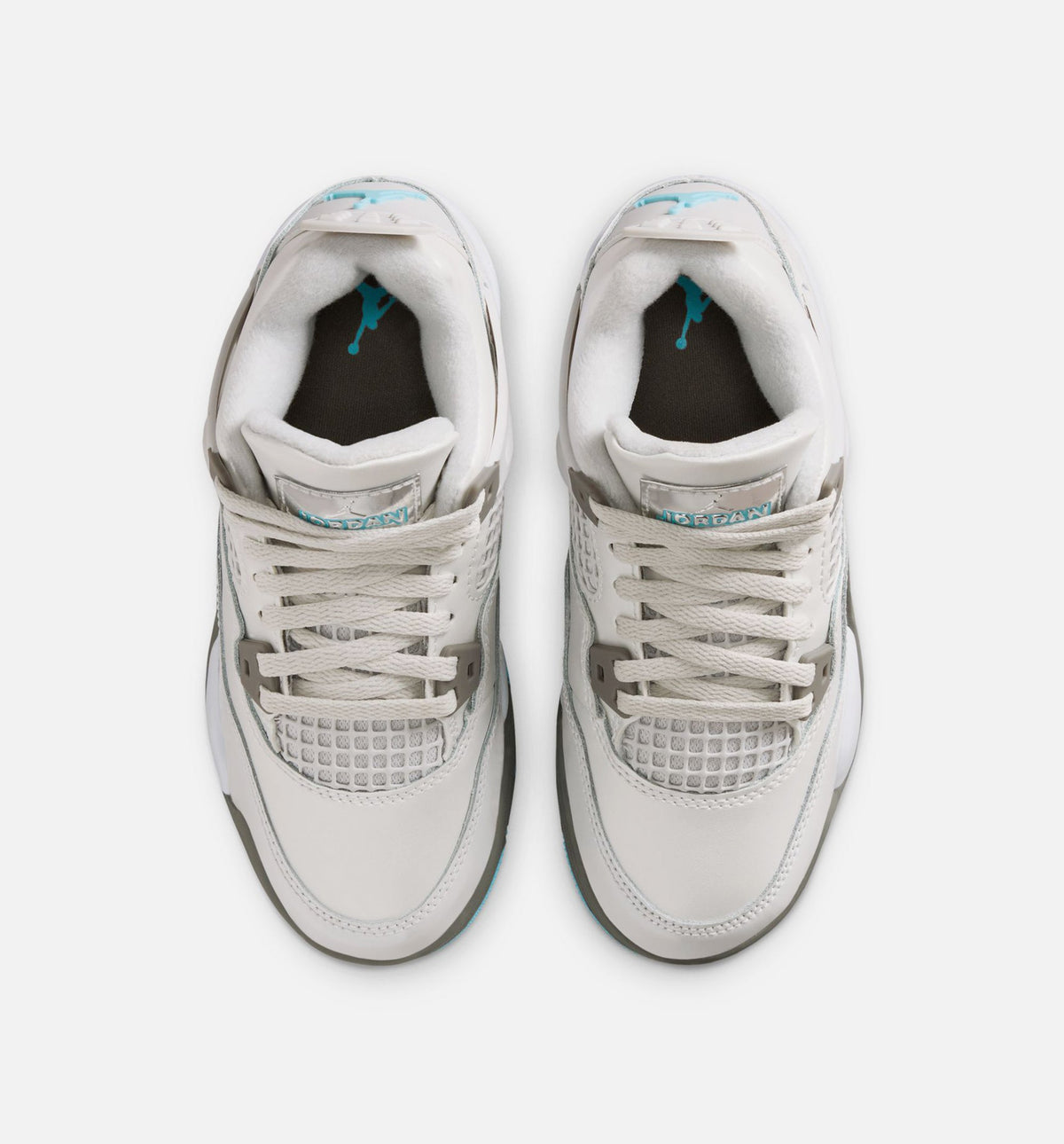 Air Jordan 4 Retro 冰蓝学前款休闲鞋 - 光子灰/冰蓝/平坦钞/白/蓝色山谷