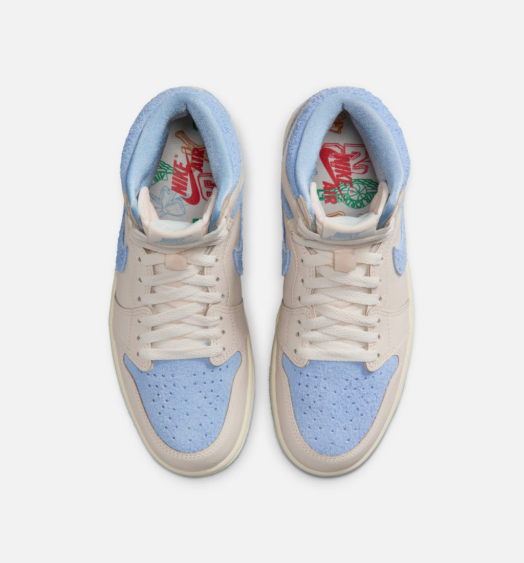 Air Jordan 1 Retro High OG 迷幻蓝女款休闲鞋 - 淡象牙/迷幻蓝/椰子奶白