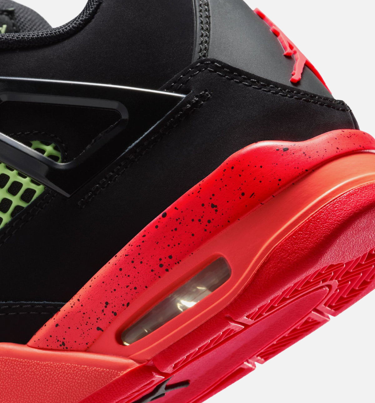 Air Jordan 4 Retro 黑色红外线23大童款休闲鞋 - 黑/红外线23/亮芒果