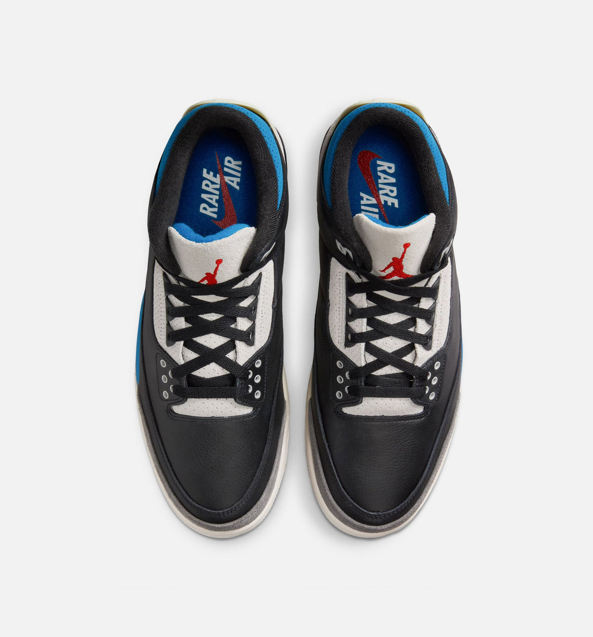 Air Jordan 3 Retro OG 稀有气男款休闲鞋 - 黑/智利红/中性灰