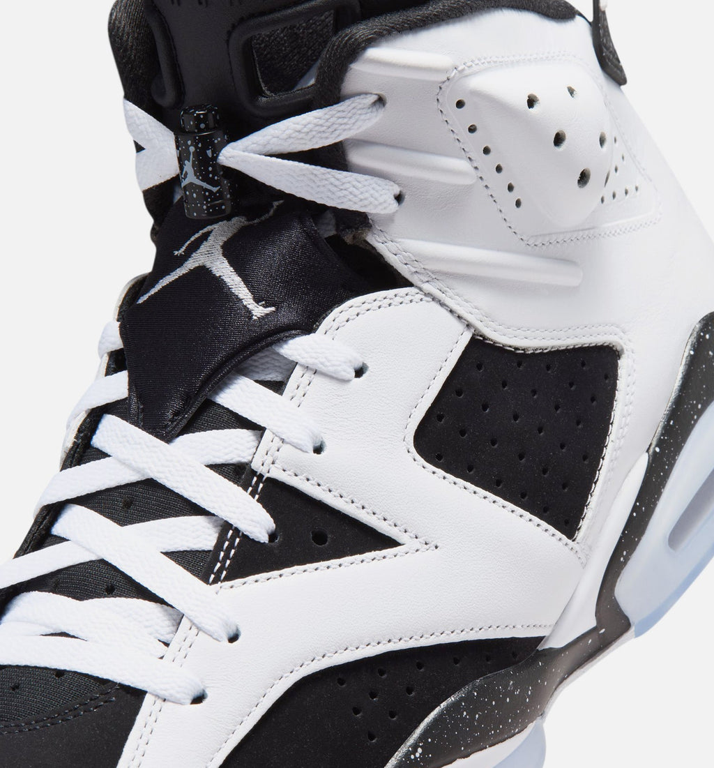 Air Jordan 6 Retro 黑白男款休闲鞋 - 黑/白