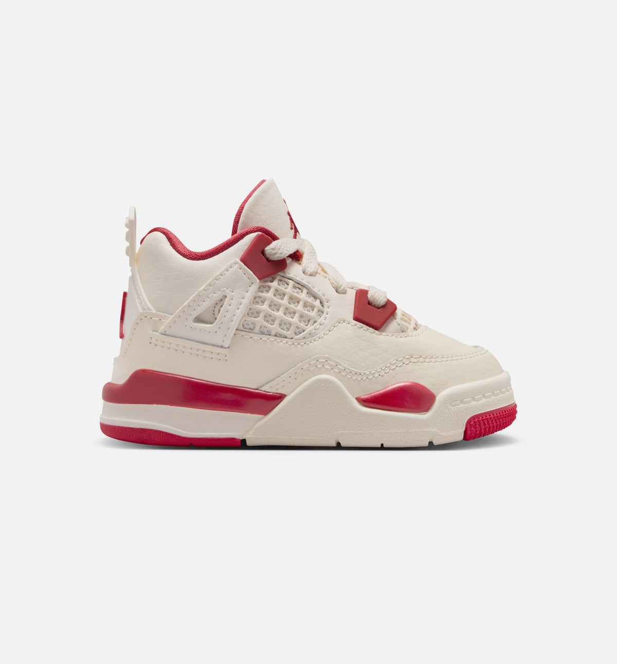 Air Jordan 4 Retro 情人节婴幼儿款休闲鞋 - 淡象牙/山岡红/烟火红