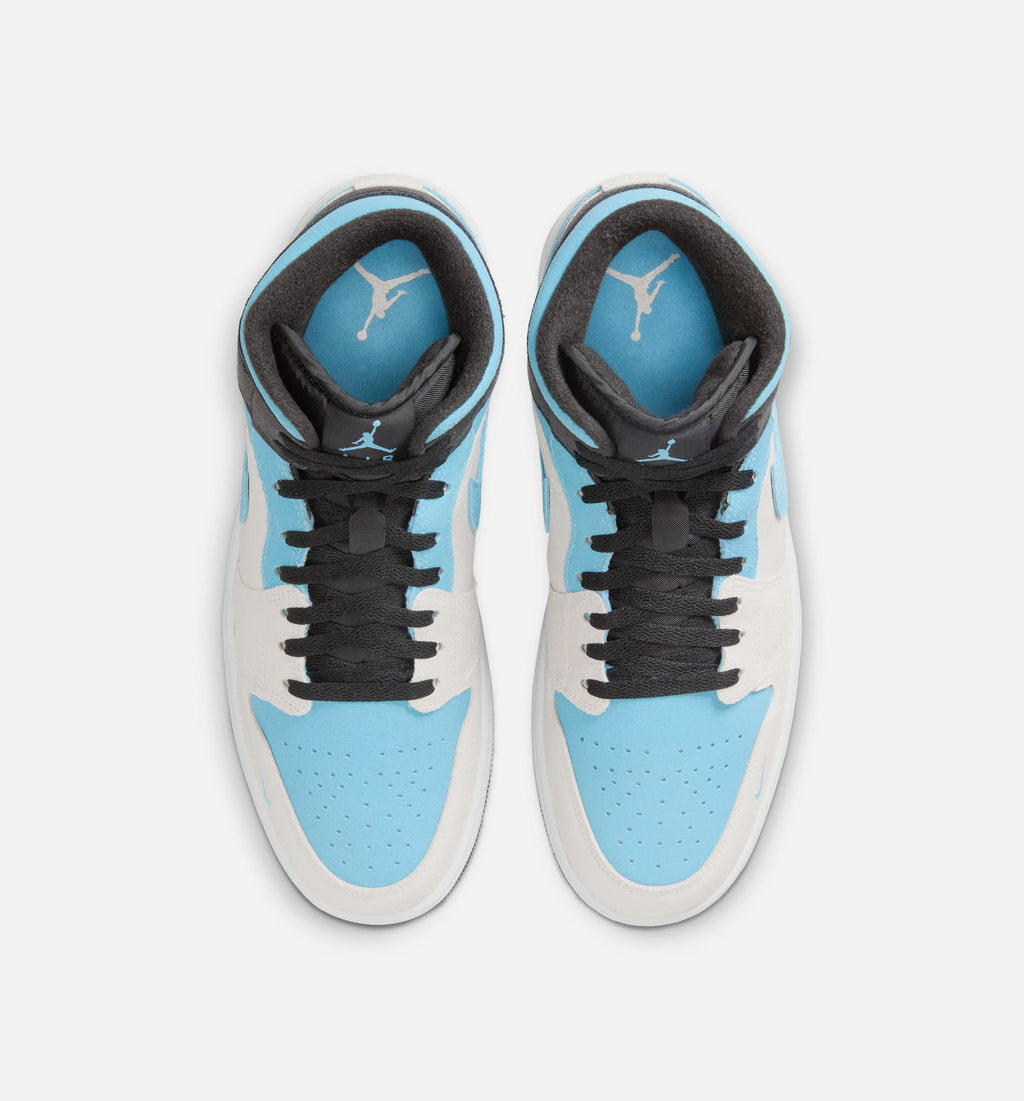 Air Jordan 1 Mid SE 男款休闲鞋 - 峰白/冰蓝/黑
