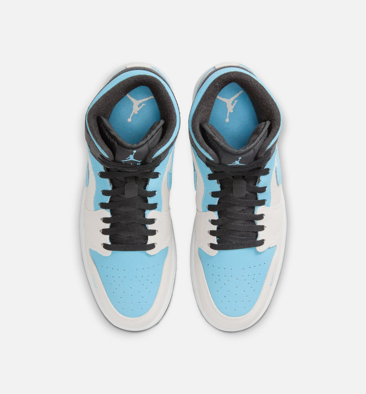 Air Jordan 1 Mid SE 男款休闲鞋 - 峰白/冰蓝/黑