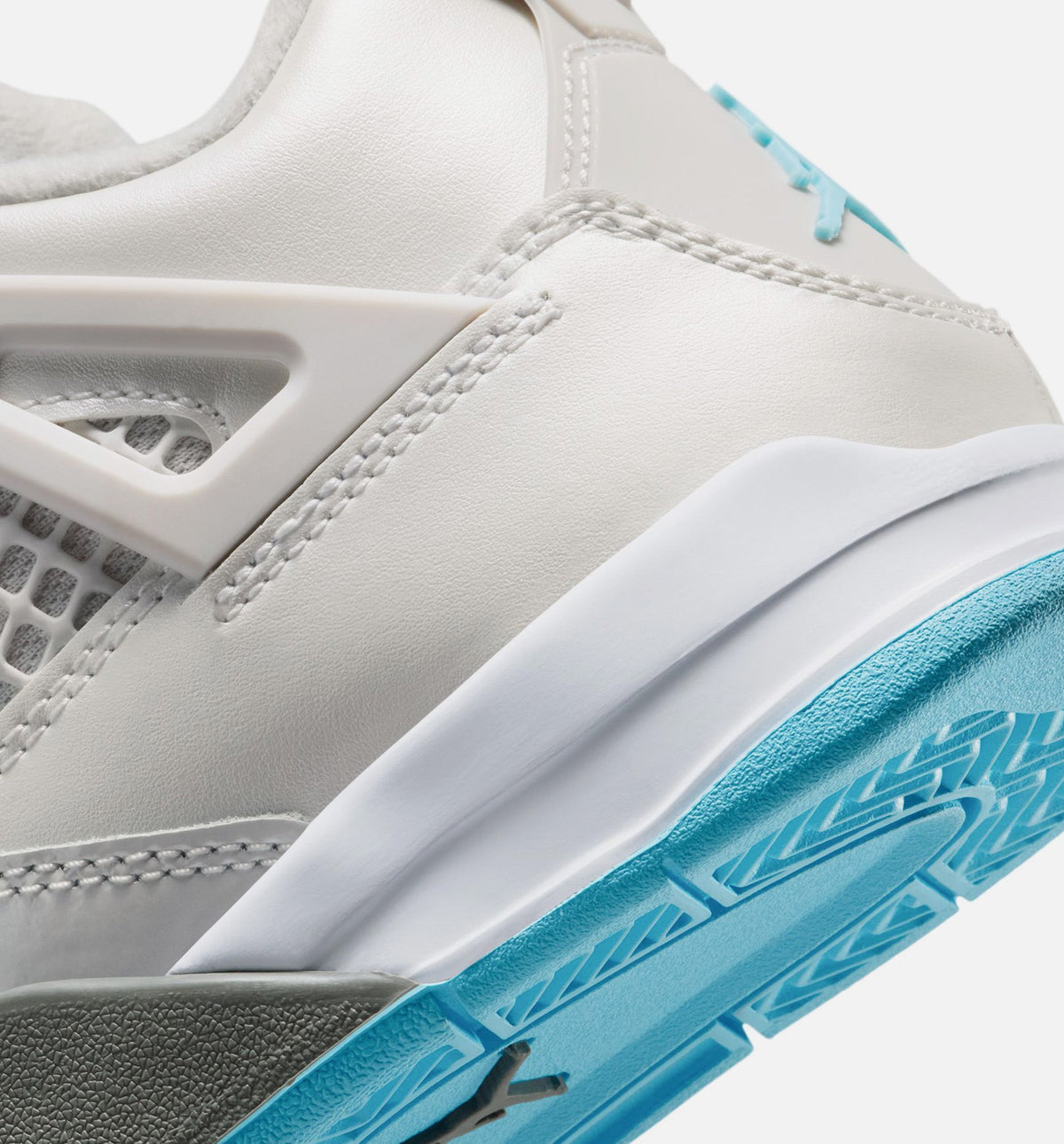 Air Jordan 4 Retro 冰蓝学前款休闲鞋 - 光子灰/冰蓝/平坦钞/白/蓝色山谷
