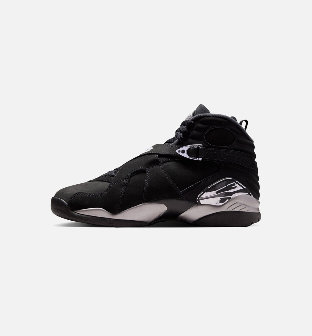 Air Jordan 8 Retro 锈黑浅灰男款休闲鞋 - 黑/白/浅石墨灰