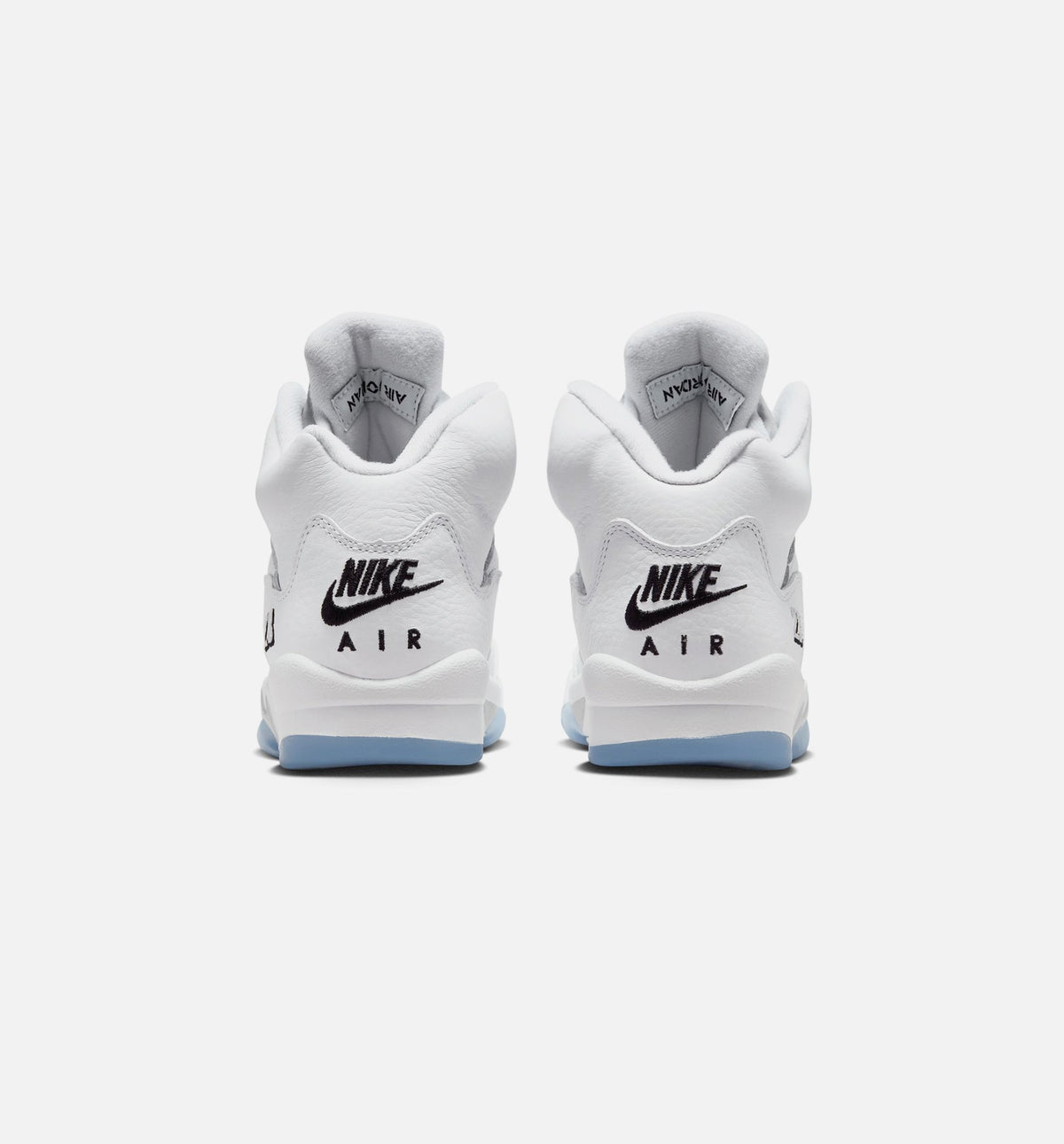 Air Jordan 5 Retro OG 白色金属大童款休闲鞋 - 白/黑/金属银