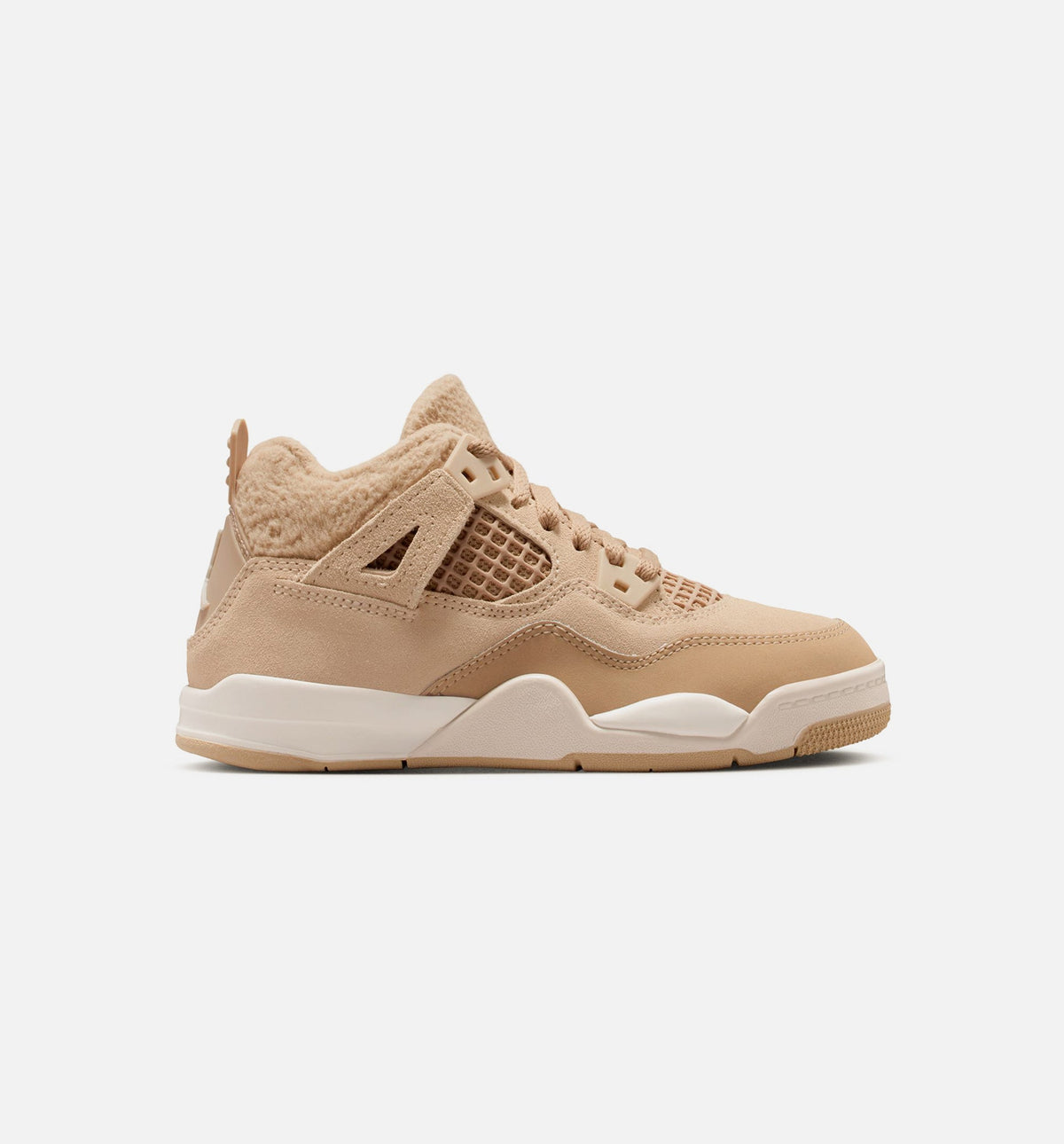 Air Jordan 4 Retro 舒适女孩学前款休闲鞋 - 麤貽色/淡橡木色