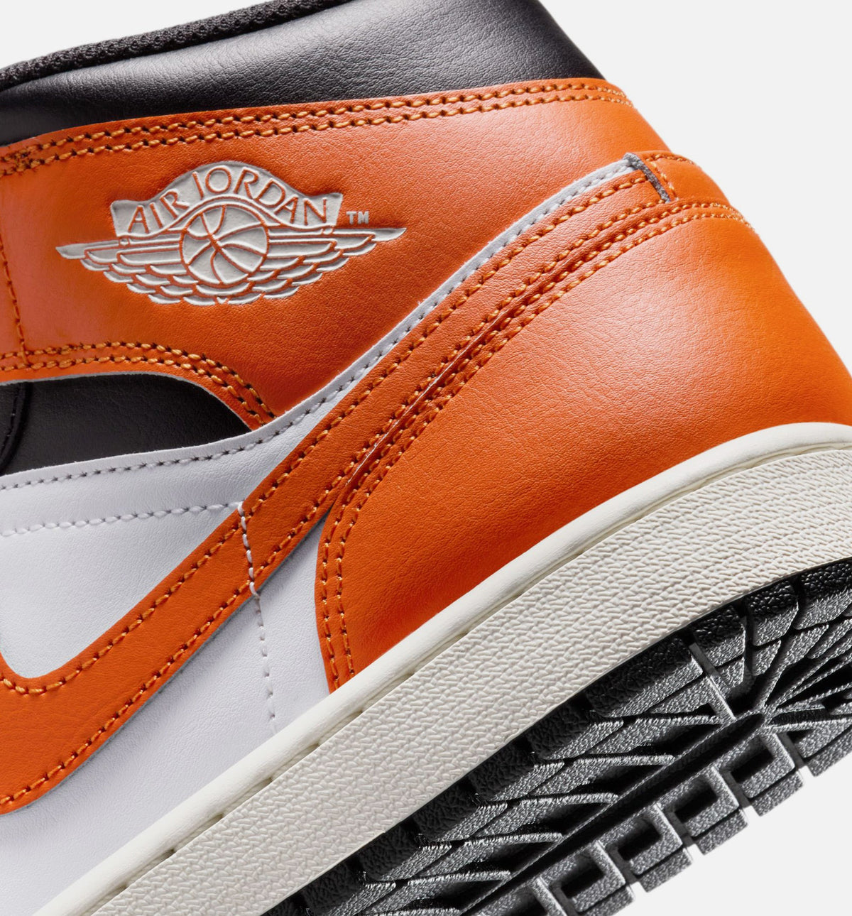 Air Jordan 1 Mid 男款休闲鞋 - 海星橙/白/帆白/黑