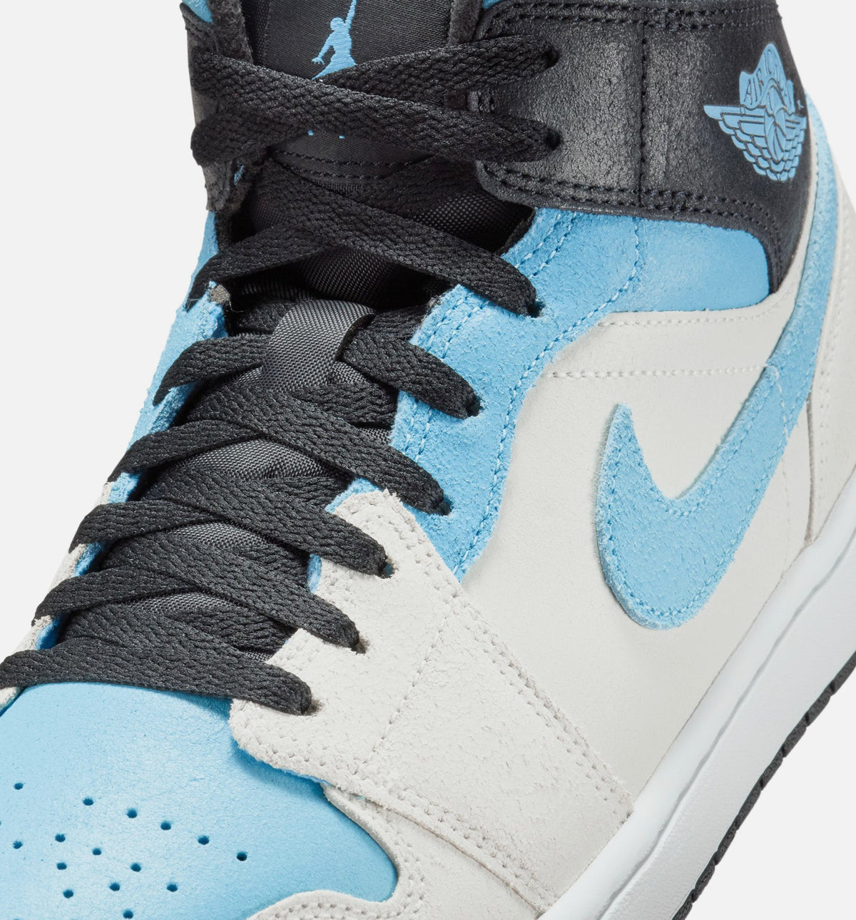 Air Jordan 1 Mid SE 男款休闲鞋 - 峰白/冰蓝/黑