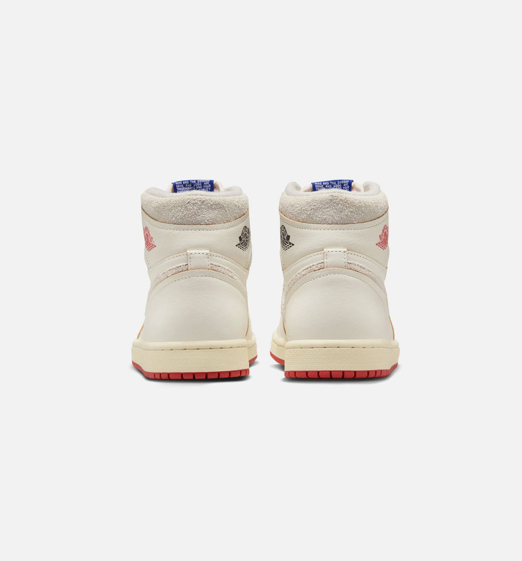 Air Jordan 1 High OG Rare Air 肉桂红女款休闲鞋 - 帆布白/肉桂红/淡骨白