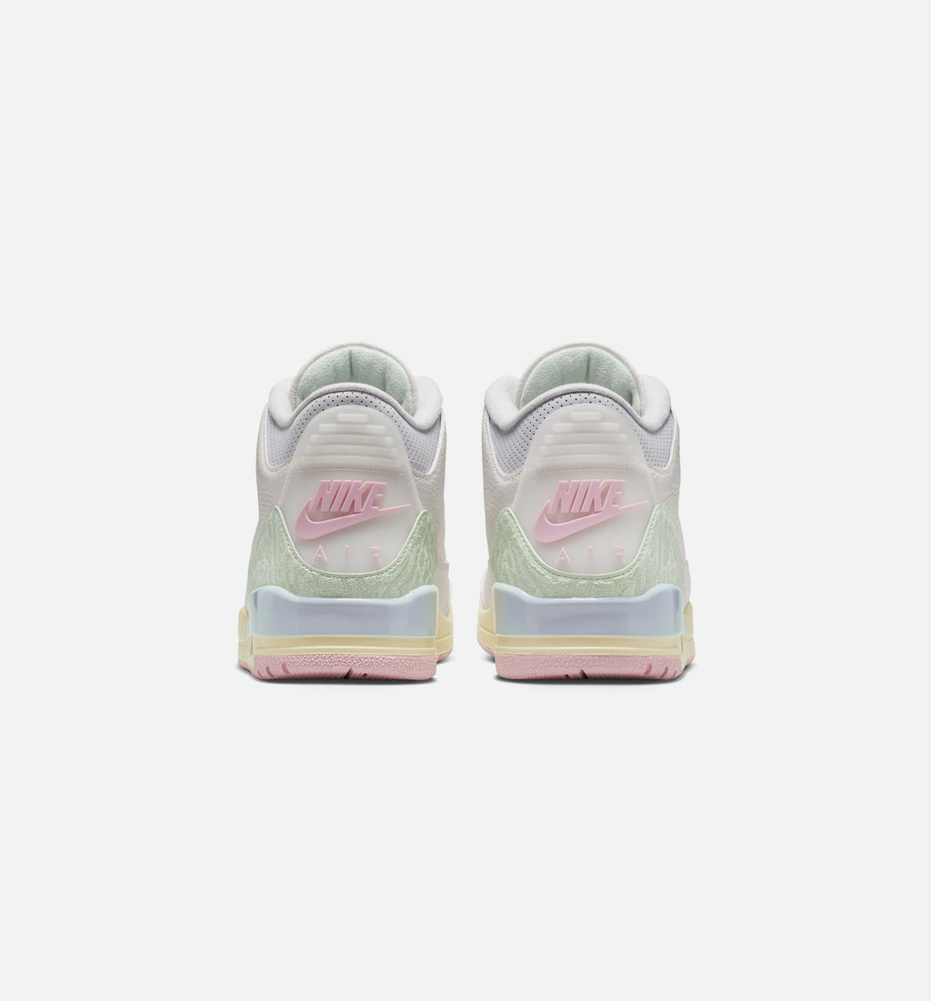 Air Jordan 3 Retro 帆白玉彩男款休闲鞋 - 帆白/玉彩/光晕/冒玄红