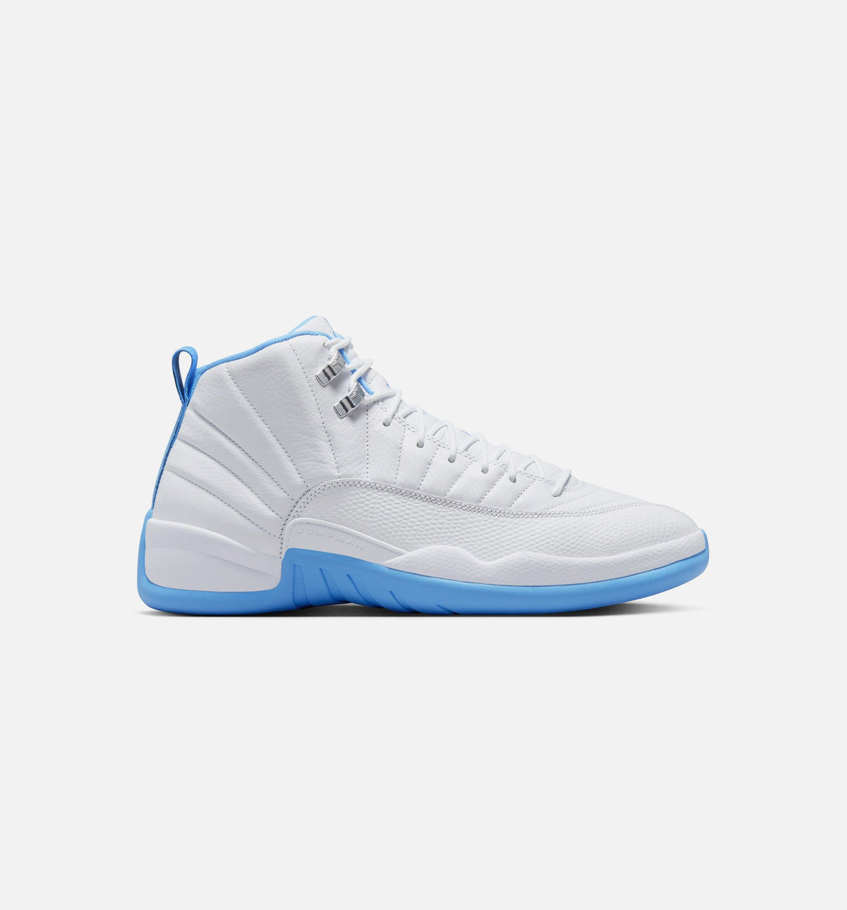Air Jordan 12 Retro 白色与大学蓝男款休闲鞋 - 白/大学蓝/金属银