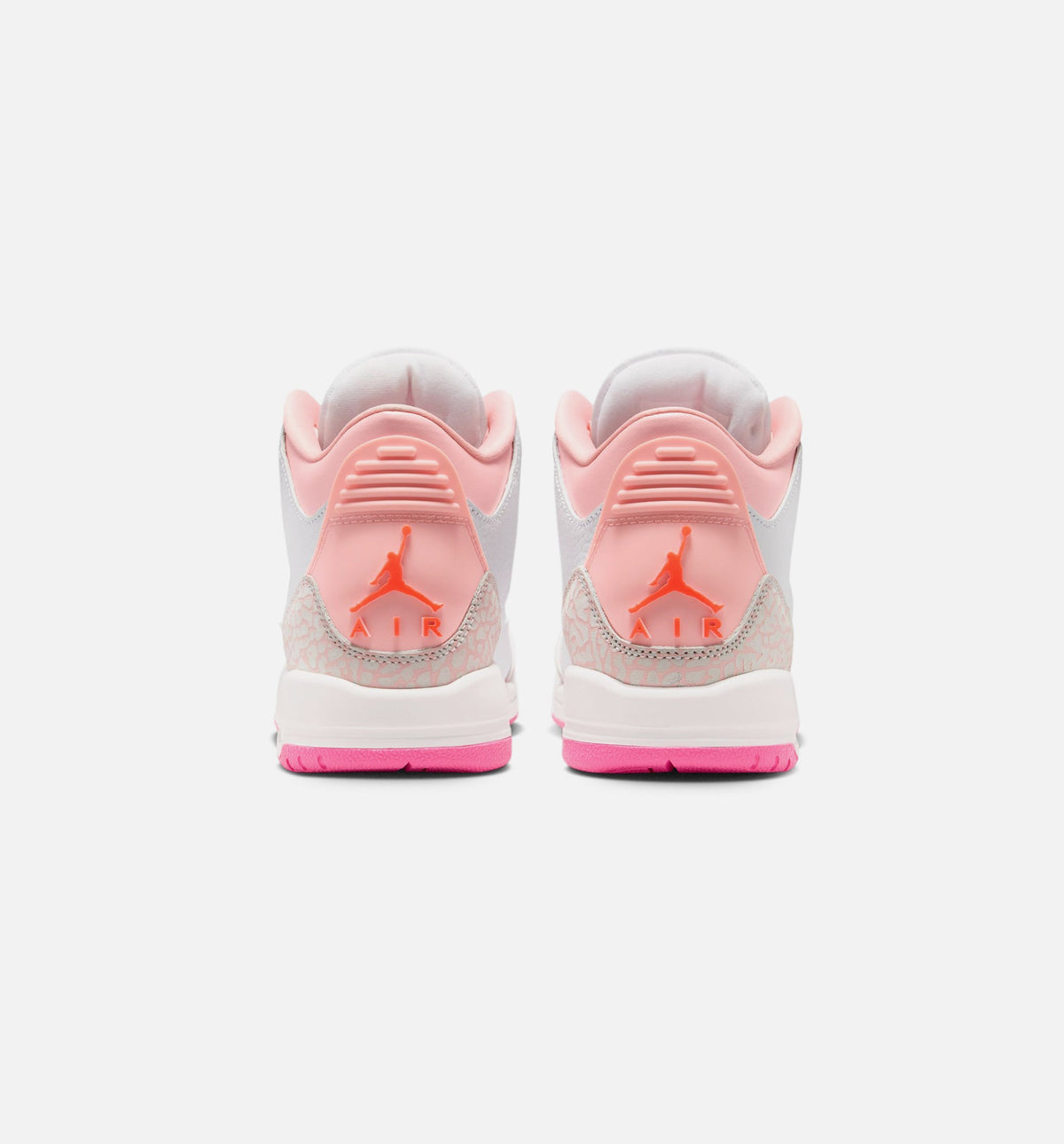 Air Jordan 3 Retro 春花大童款休闲鞋 - 珍珠粉/粉花/粉色发光/超级橙