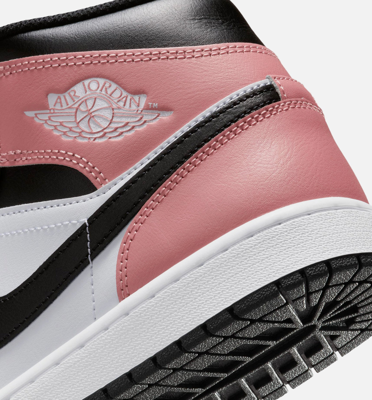 Air Jordan 1 Mid 男款休闲鞋 - 白/锈红/黑