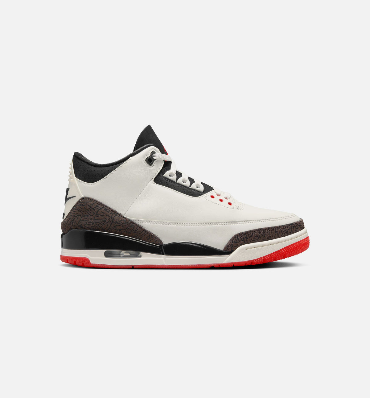 Air Jordan 3 Retro 帆白大学红男款休闲鞋 - 帆白/黑/大学红/淡象牙