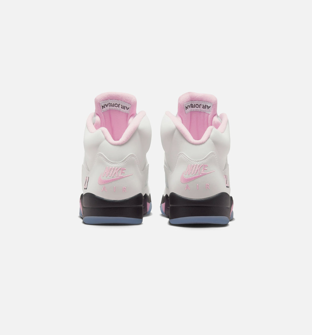 Air Jordan 5 Retro 中柔粉男款休闲鞋 - 白/柔粉/黑