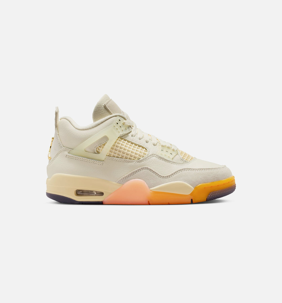 Air Jordan 4 Retro 天堂鸟女款休闲鞋 - 椰子奶/金属金/欲纱/亮芒果/日晋/黑