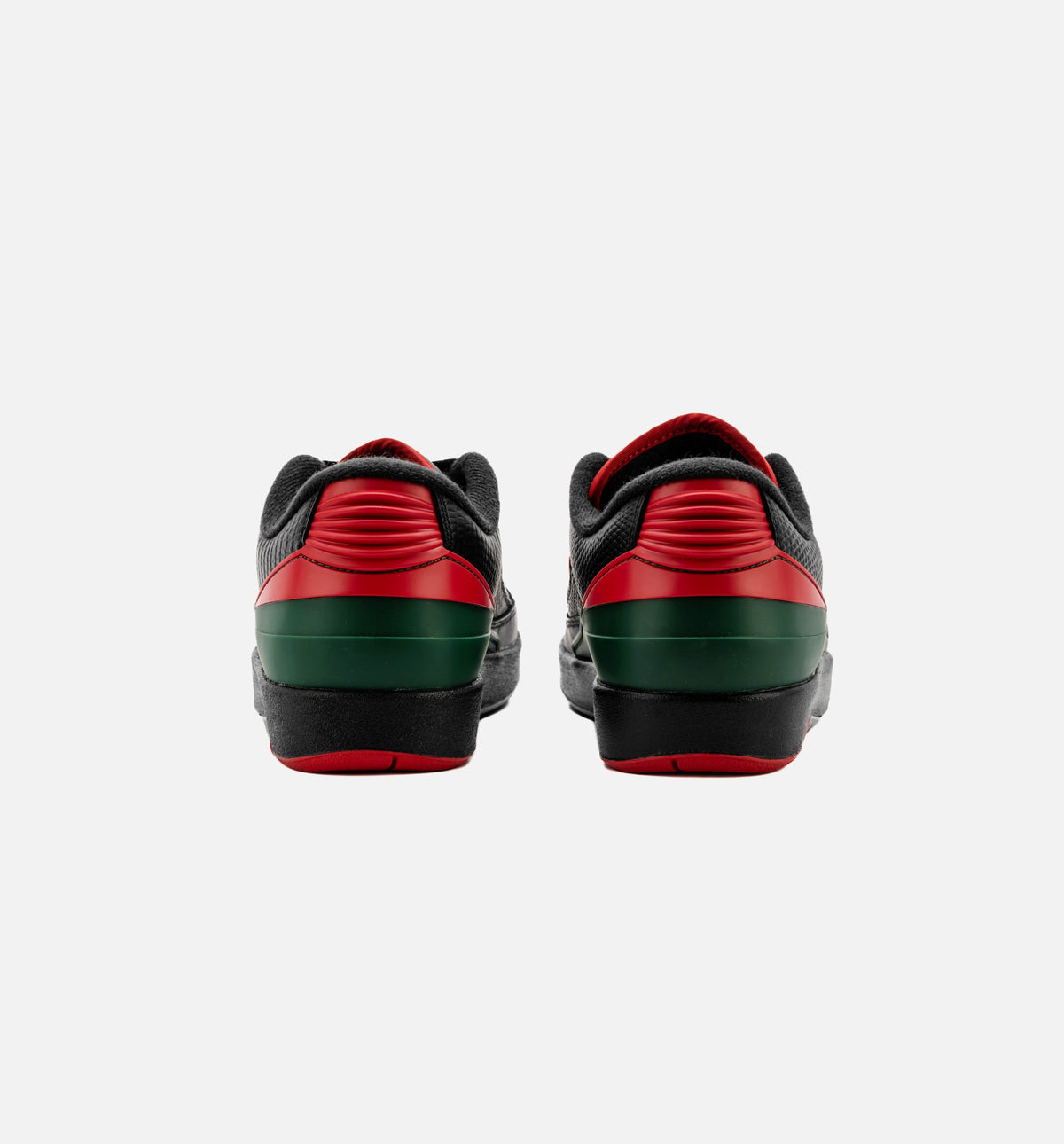 Air Jordan 2 Retro Low 圣诞大童款休闲鞋 - 黑/火红/水泥灰