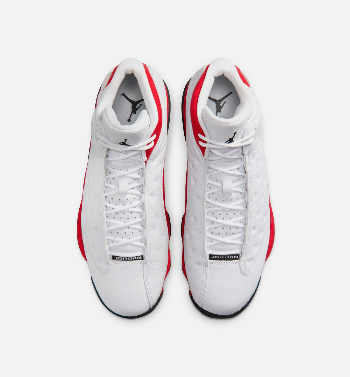 Air Jordan 13 Retro 白色与大学红男款休闲鞋 - 白/黑/纯红