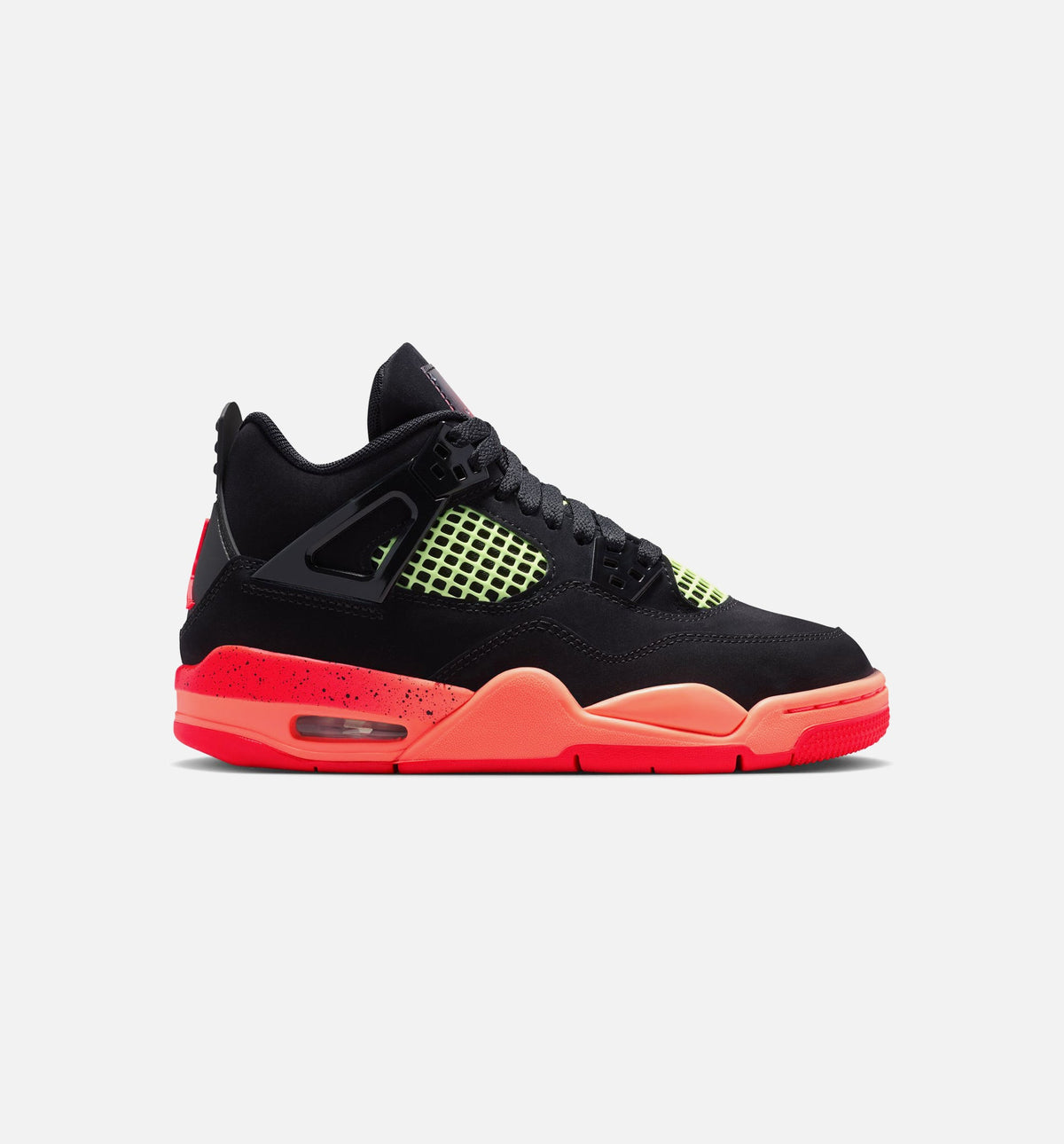 Air Jordan 4 Retro 黑色红外线23大童款休闲鞋 - 黑/红外线23/亮芒果