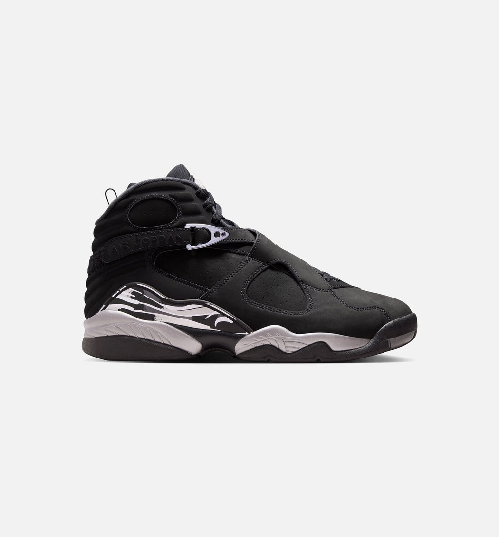 Air Jordan 8 Retro 锈黑浅灰男款休闲鞋 - 黑/白/浅石墨灰