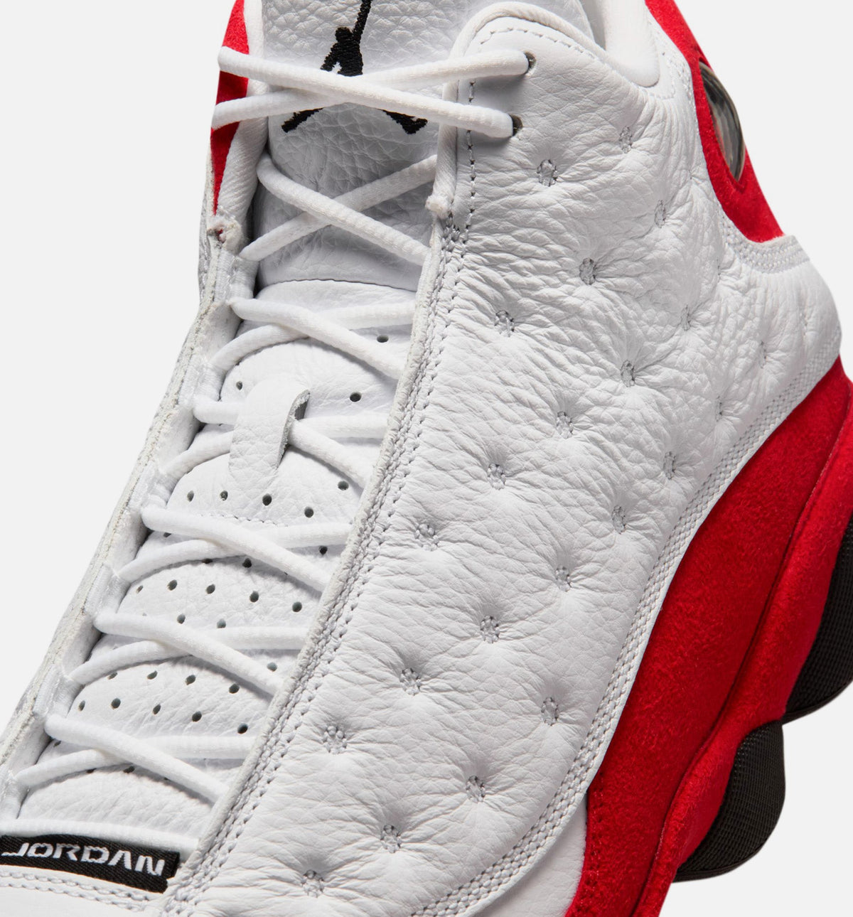 Air Jordan 13 Retro 白色与大学红男款休闲鞋 - 白/黑/纯红