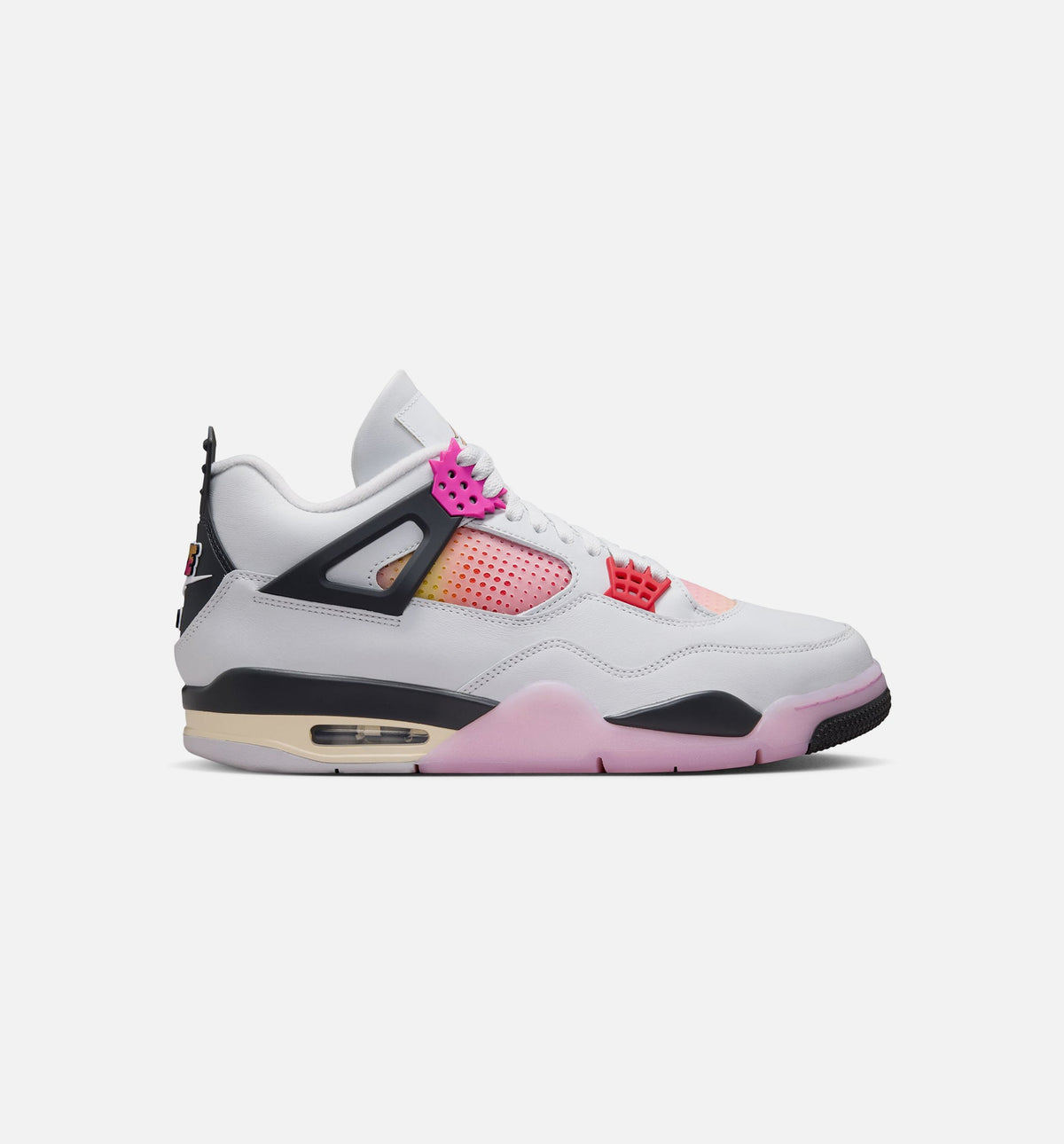 Air Jordan 4 Retro 漫画男款休闲鞋 - 迎面白/火焦粉/炙烂灰