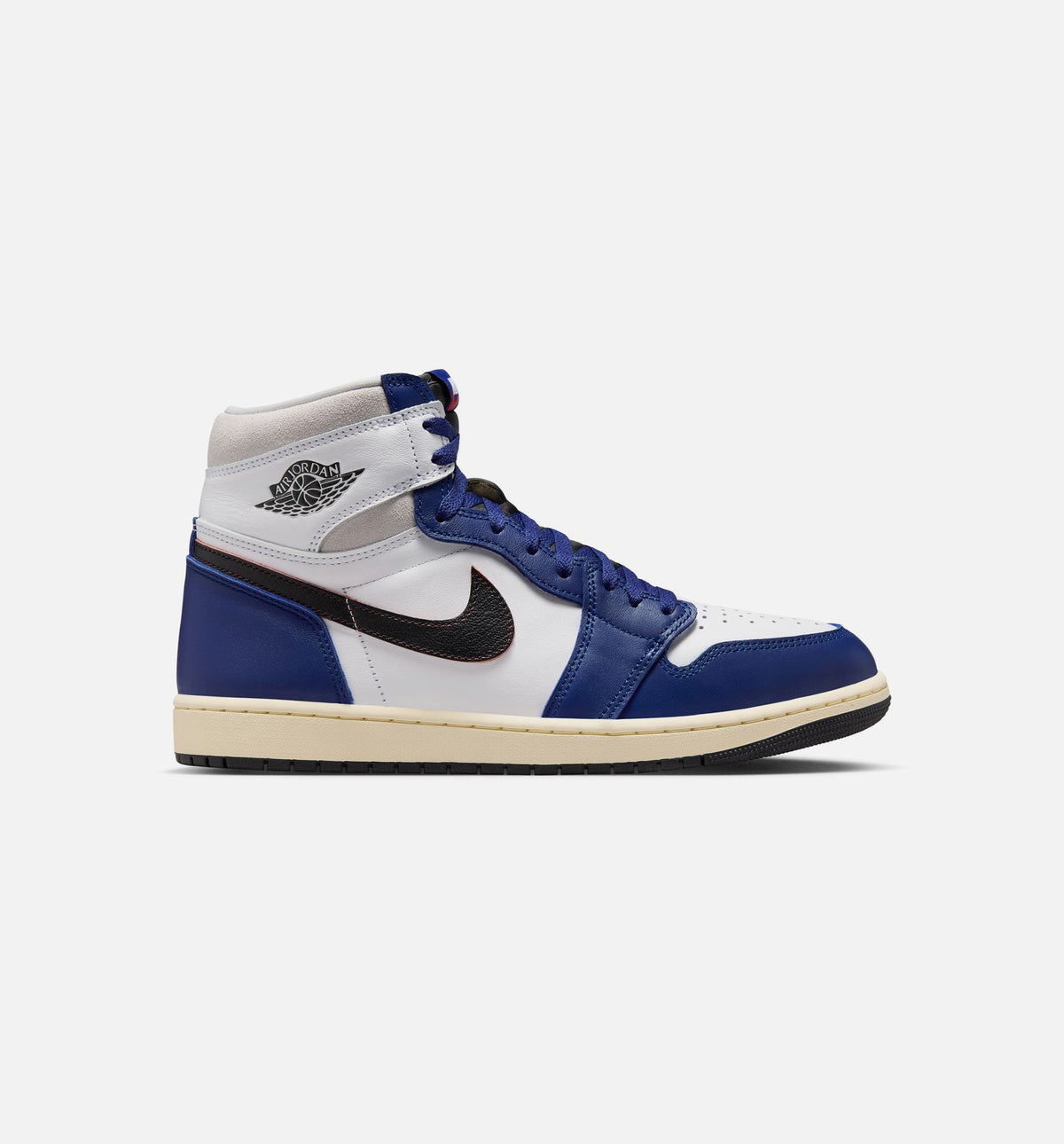 Air Jordan 1 Retro High OG 稀有气深皇家蓝男款休闲鞋 - 白/黑/中性灰/深皇家蓝